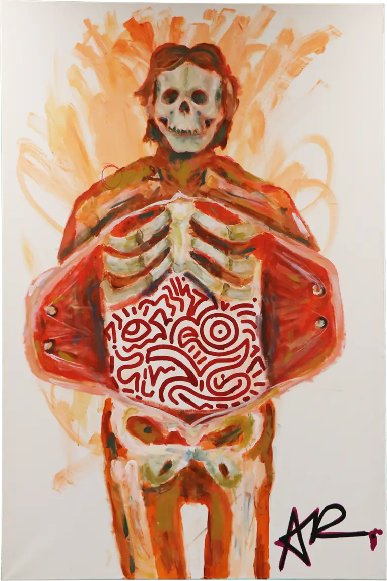 Creative Cadaver, acrylic and ink on canvas, 2022
