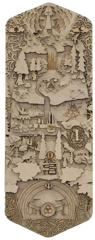 Led Zeppelin 4, layered wood carving, 2024